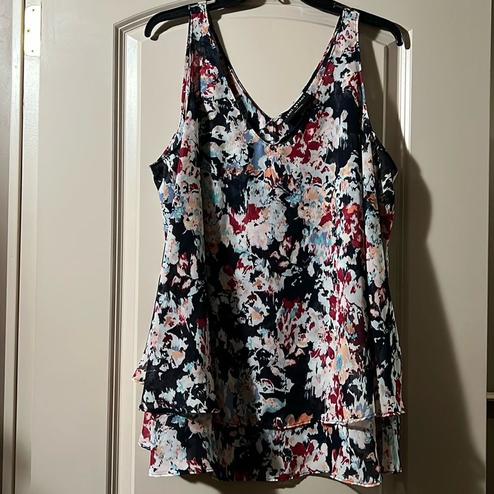 Lane Bryant Multicolor Floral Tank Top